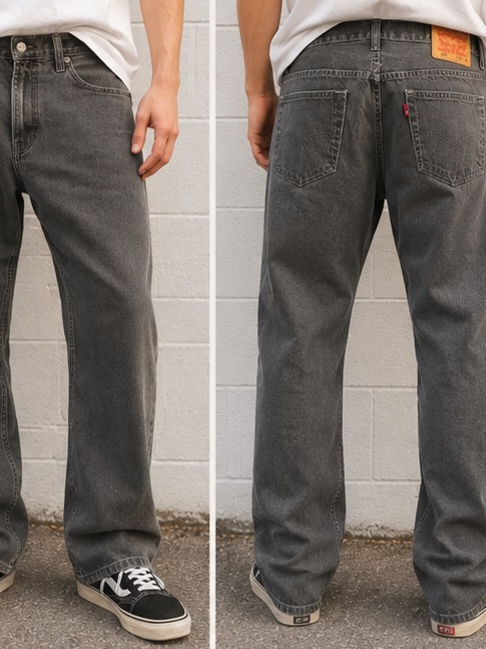 Levi’s 569 Loose Straight Fit Jeans Men’s W30 L30 Gray Wash ~32/28 measurements